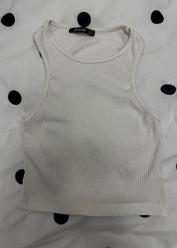 Kadın Beyaz Yüksek Yakalı Atlet - Görsel 2