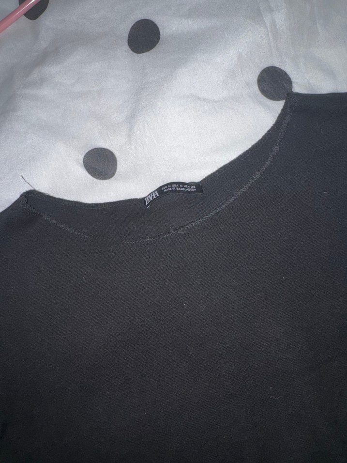 Zara Siyah Kısa Kollu Tişört - Görsel 4