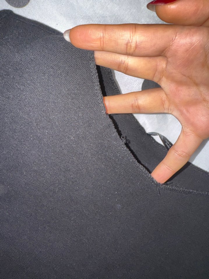 Zara Siyah Kısa Kollu Tişört - Görsel 5