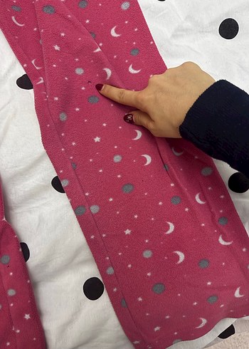 Kız Çocuk Pembe Düğmeli Polar Pijama Takımı - Görsel 6