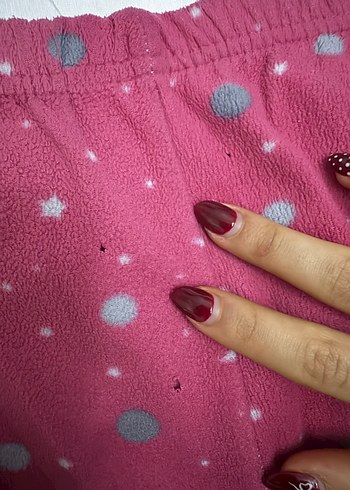 Kız Çocuk Pembe Düğmeli Polar Pijama Takımı - Görsel 11