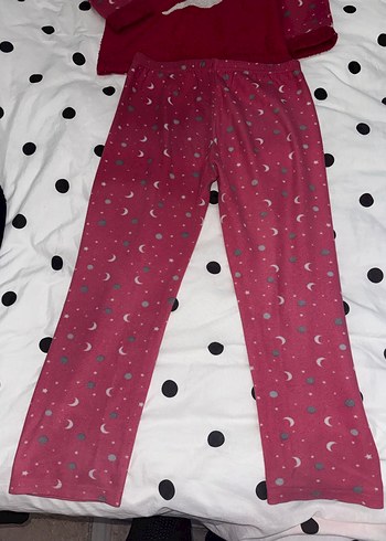 Kız Çocuk Pembe Düğmeli Polar Pijama Takımı - Görsel 9