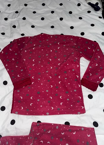 Kız Çocuk Pembe Düğmeli Polar Pijama Takımı - Görsel 18