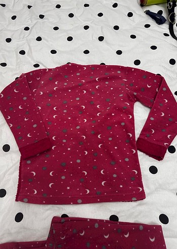 Kız Çocuk Pembe Düğmeli Polar Pijama Takımı - Görsel 19