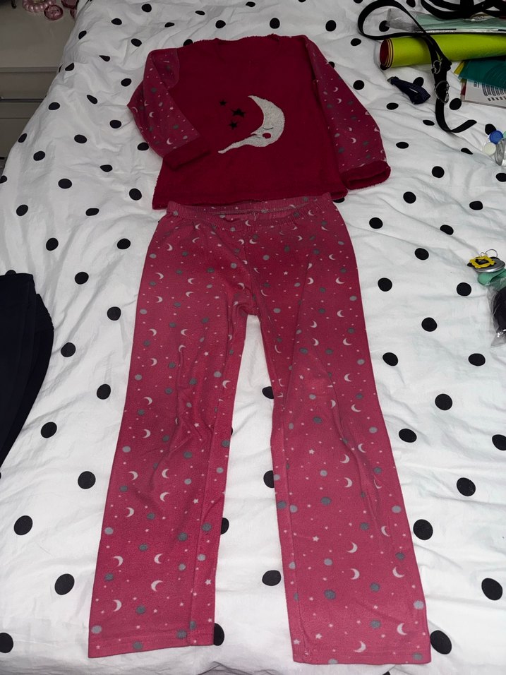 Kız Çocuk Pembe Düğmeli Polar Pijama Takımı - Görsel 2