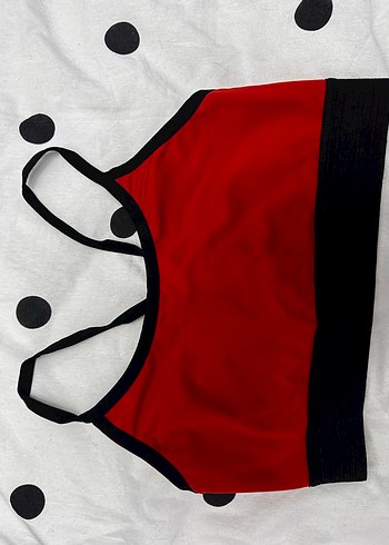 Kırmızı Siyah Bantlı Spor Sütyen - Görsel 7