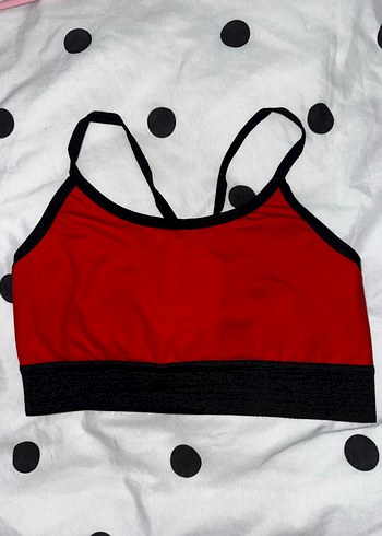 Kırmızı Siyah Bantlı Spor Sütyen - Görsel 3