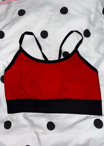 Kırmızı Siyah Bantlı Spor Sütyen - Görsel 4