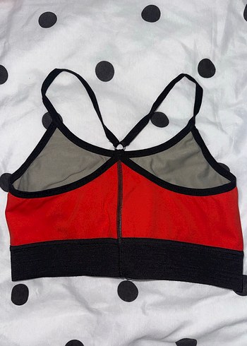Kırmızı Siyah Bantlı Spor Sütyen - Görsel 5