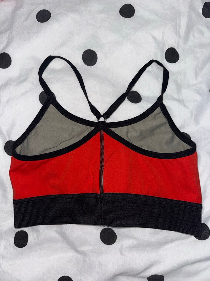 Kırmızı Siyah Bantlı Spor Sütyen - Görsel 5