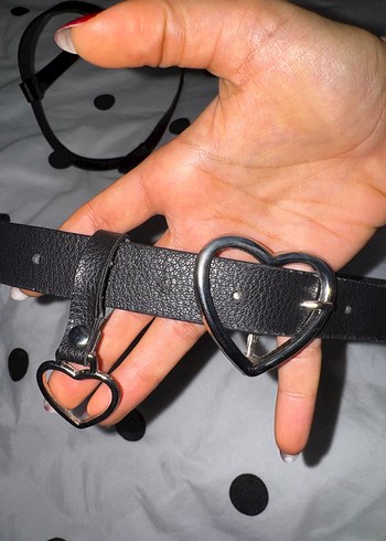 Siyah Deri Tokalı Gotik Kadın Kemer 2 Adet - Görsel 16