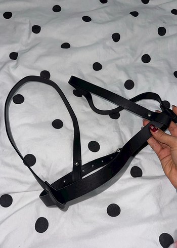 Siyah Deri Tokalı Gotik Kadın Kemer 2 Adet - Görsel 10