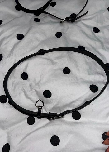 Siyah Deri Tokalı Gotik Kadın Kemer 2 Adet - Görsel 15