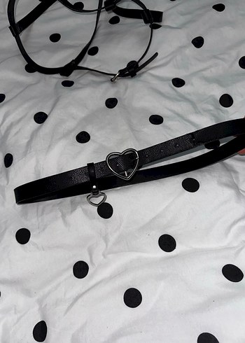 Siyah Deri Tokalı Gotik Kadın Kemer 2 Adet - Görsel 11