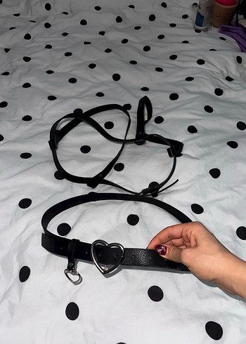 Siyah Deri Tokalı Gotik Kadın Kemer 2 Adet - Görsel 18