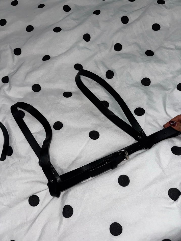 Siyah Deri Tokalı Gotik Kadın Kemer 2 Adet - Görsel 3