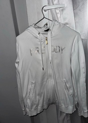 Fred Perry Kadin Beyaz Kapusonlu Fermuarli Ceket