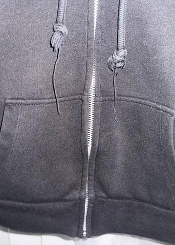 H&M Siyah Fermuarlı Kadın Sweatshirt - Görsel 5