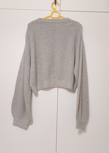 H&M H&M Gri Örgü Kadın Salaş Triko Kazak
