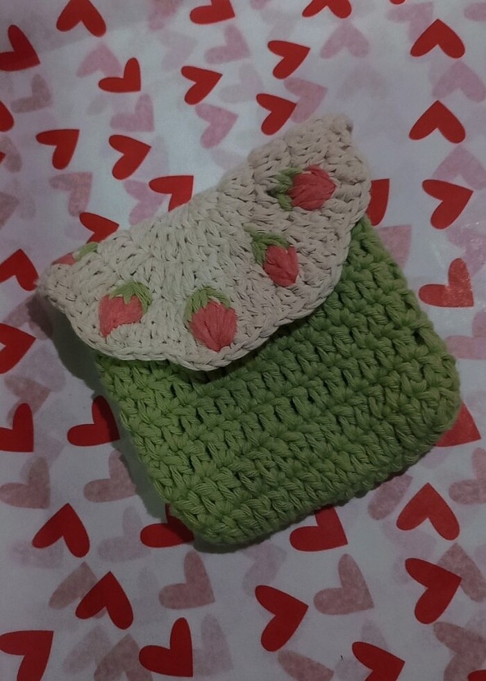 Mini çilek cüzdan - Görsel 3