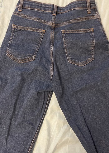 34 Beden lacivert Renk Düğmeli Lacivert Kadın Denim Pantolon