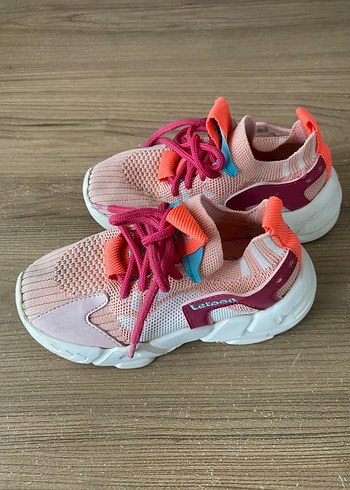 Diğer Letooon Kız Çocuk Pembe Bağcıklı Triko Sneakers