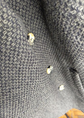 Düğmeli Gri Yün Erkek Kaşe Ceket - Görsel 5