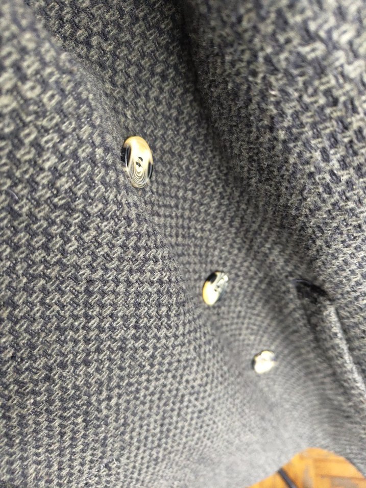 Düğmeli Gri Yün Erkek Kaşe Ceket - Görsel 5
