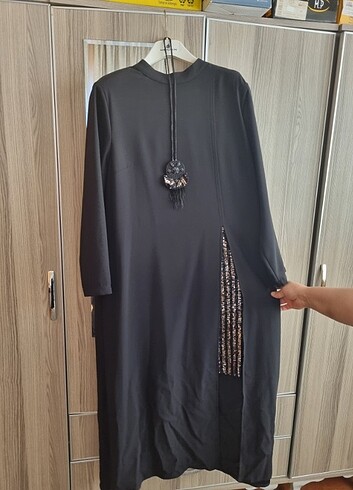 52 Beden siyah Renk Pantalonlu büyük beden takım