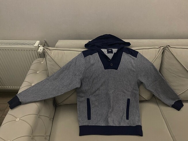 Kiğılı Kapüşonlu Erkek Sweat