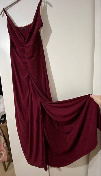 44 Beden TRENDYOL MILLA Bordo abiye elbise