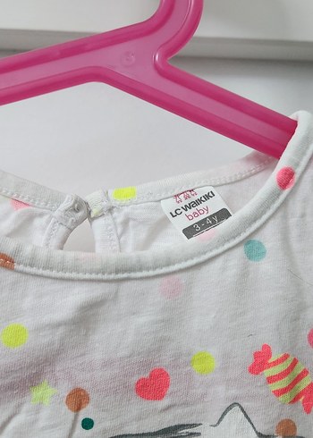 Kız Çocuk Baskılı Beyaz Tişört - Görsel 2