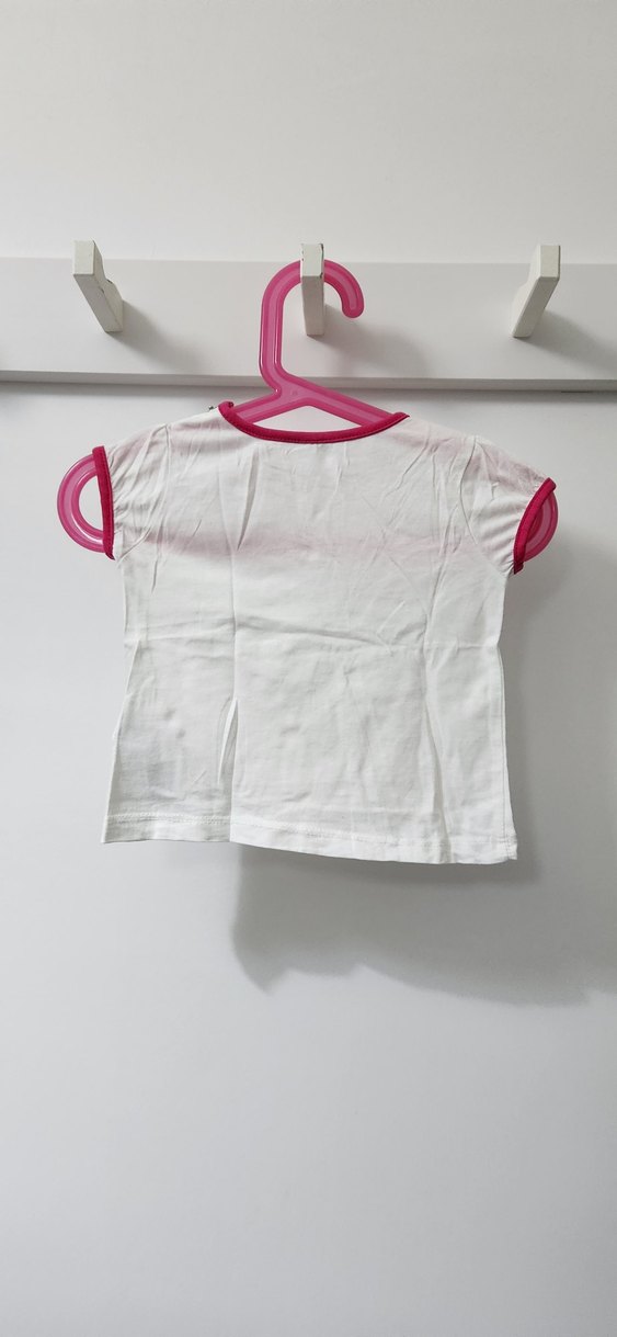 Kız Çocuk Beyaz Kısa Kollu Tişört - Görsel 2