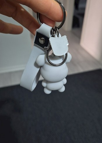 Gri Ayıcık Püsküllü Street Wear Anahtarlık - Görsel 2