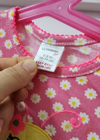 Kız Çocuk Pembe Baskılı Kısa Kollu Tişört - Görsel 2