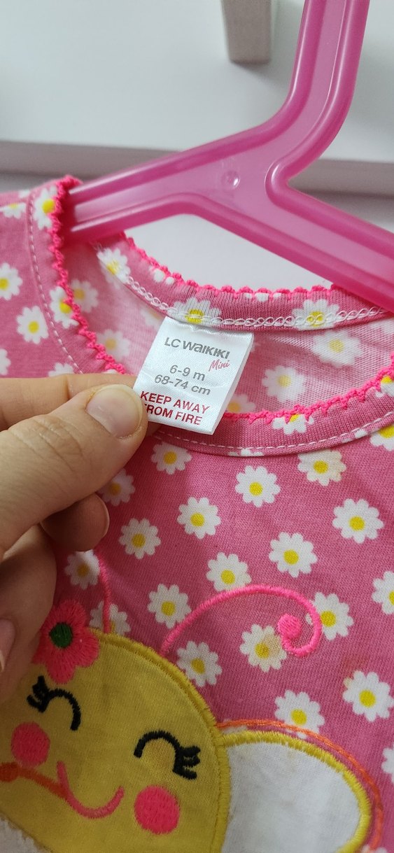 Kız Çocuk Pembe Baskılı Kısa Kollu Tişört - Görsel 2