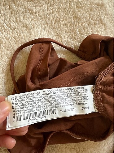 s Beden kahverengi Renk Pull and Bear kahve tank top mini üst