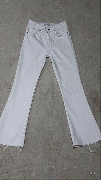 ZARA BEYAZ FLARE JEAN