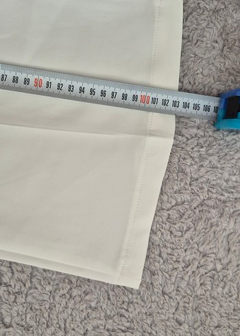 Beyaz Midi Kadın Pamuk Kumaş Pantolon - Görsel 4