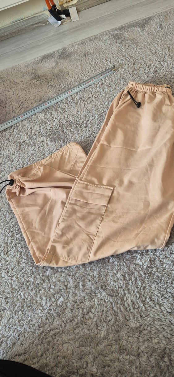 Bej Kadın paraşüt Pantolon - Görsel 4