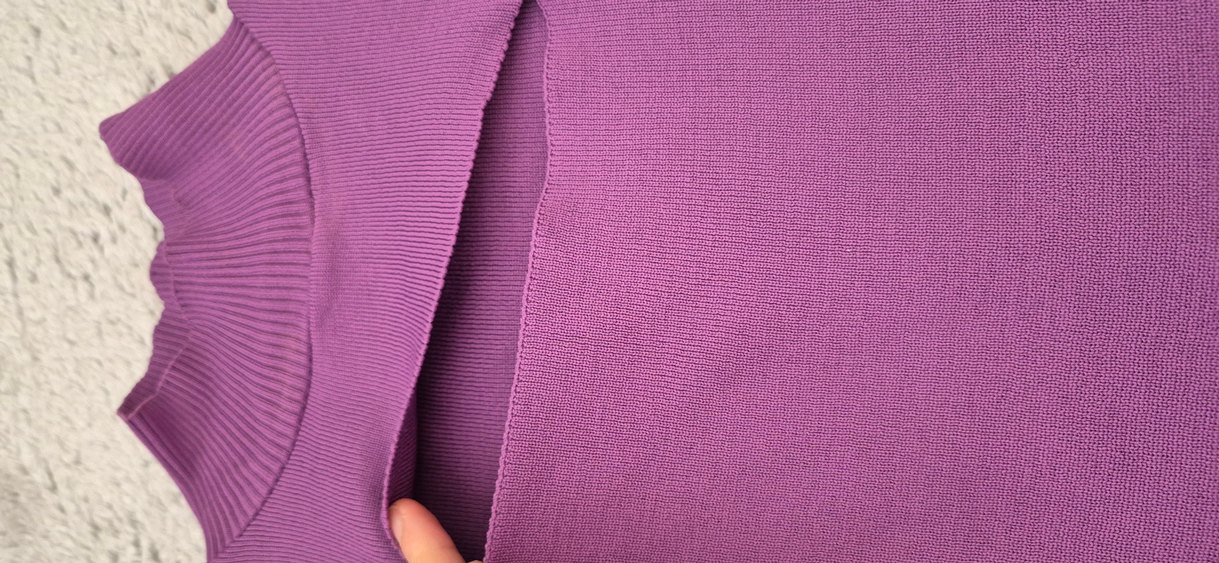 Mor Triko Boğazlı Kadın Kazak - Görsel 4