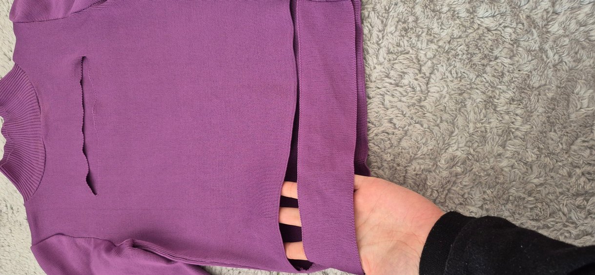 Mor Triko Boğazlı Kadın Kazak - Görsel 3