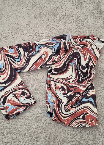 Uzun Kollu Bağlama Desenli Kadın Bluz - Görsel 4