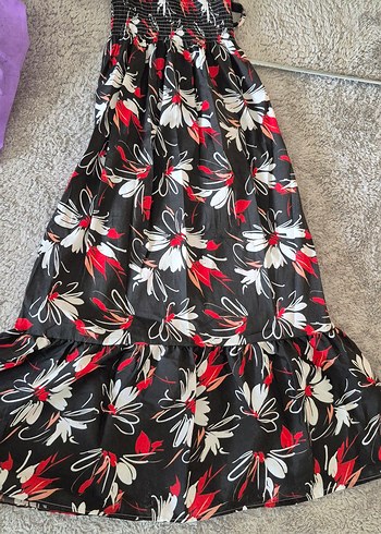 Çiçek Desenli Uzun elbise - Görsel 4