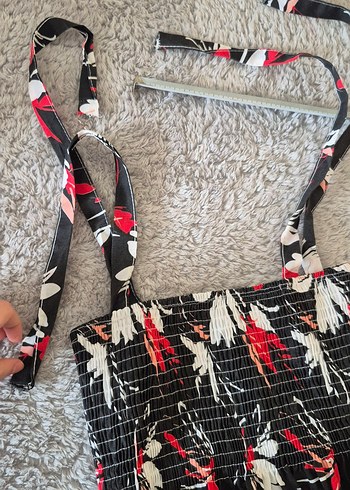 Çiçek Desenli Uzun elbise - Görsel 3