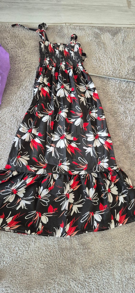 Çiçek Desenli Uzun elbise - Görsel 4