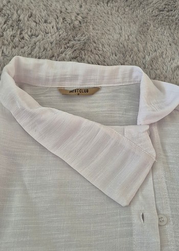 Düğmeli Beyaz Kadın Gömlek - Görsel 4