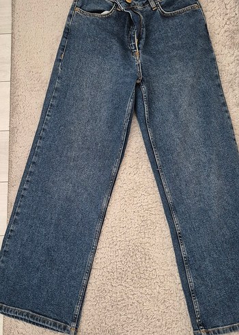 Kadın Mavi Regular Fit Midi Kot Pantolon - Görsel 6