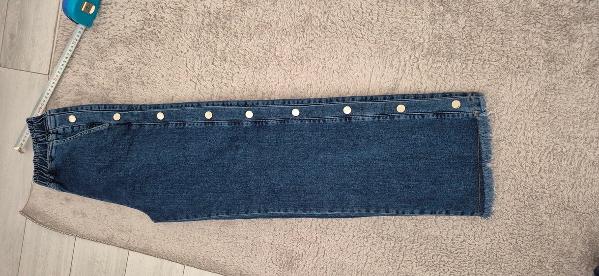 Düğmeli Gri Kadın Denim Midi Jean - Görsel 2