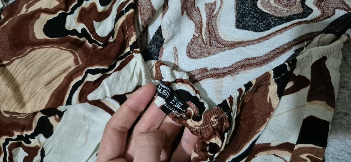 Kahverengi Batik Desenli Kadın elbise - Görsel 3